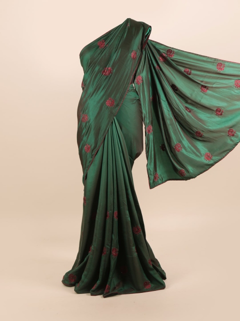

Pothys Green & Pink Floral Silk Blend Saree