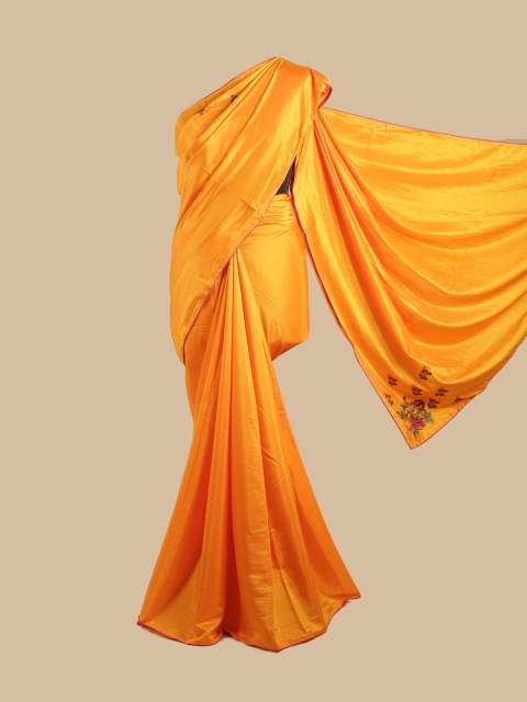 

Pothys Yellow Silk Blend Saree