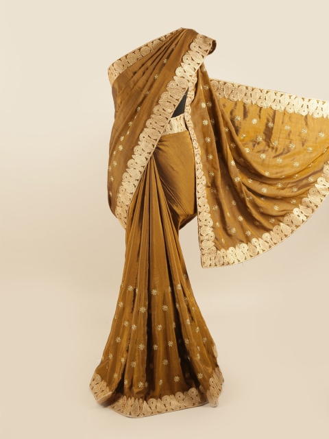 

Pothys Olive Green Woven Design Silk Blend Saree