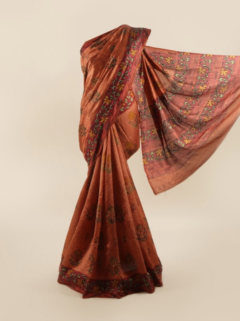 

Pothys Brown Floral Pure Silk Saree