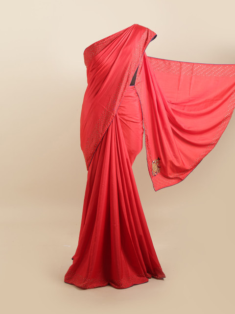 

Pothys Red Silk Blend Saree