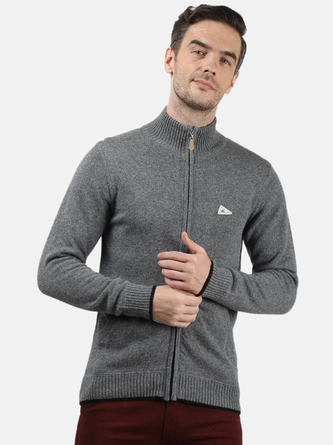 

Monte Carlo Men Grey Front-Open Sweater