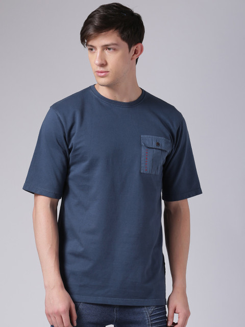 

YWC Men Navy Solid T-shirt, Navy blue