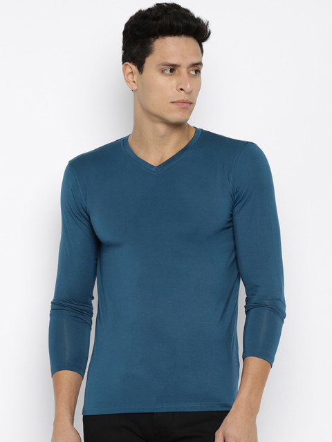 

YWC Men Blue Solid T-shirt