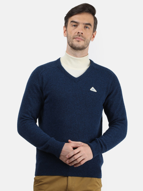 

Monte Carlo Men Navy Blue Solid Pullover