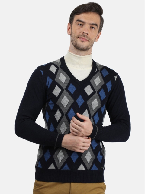 

Monte Carlo Men Black & Grey Printed Pullover