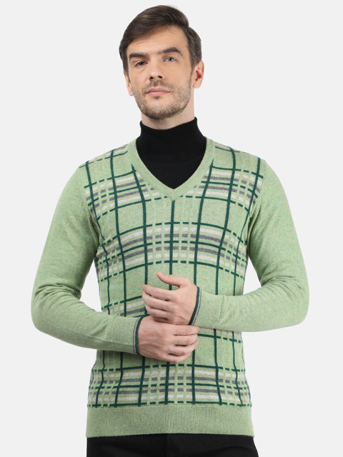 

Monte Carlo Men Green Checked Pullover
