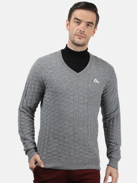 

Monte Carlo Men Grey Cable Knit Pullover Sweater