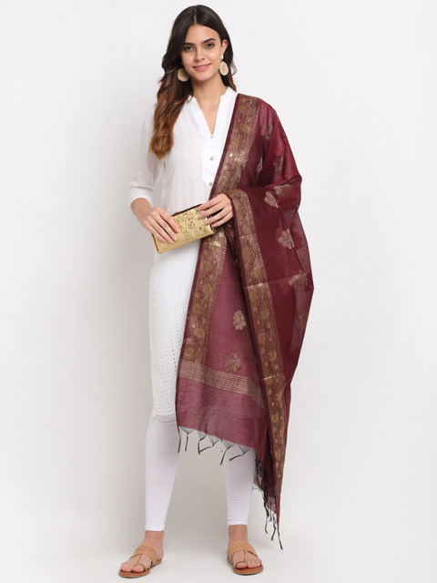 

LOOM LEGACY Women Maroon Woven Design