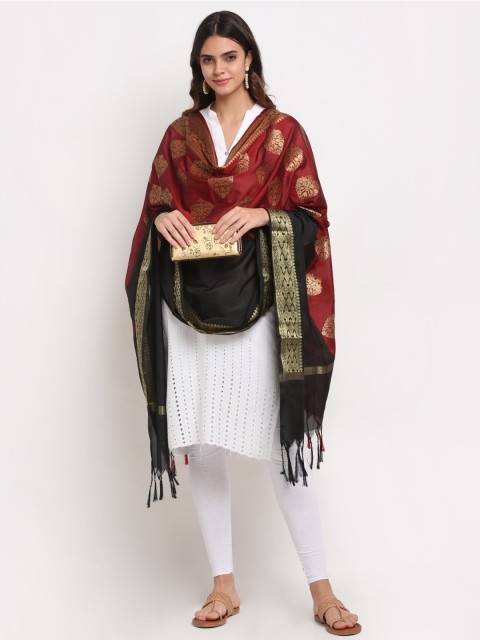 

LOOM LEGACY Women Maroon Woven Design