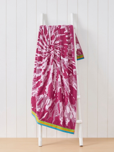 

Trident Pink & White Printed Pure Cotton 500 GSM Bath Towel