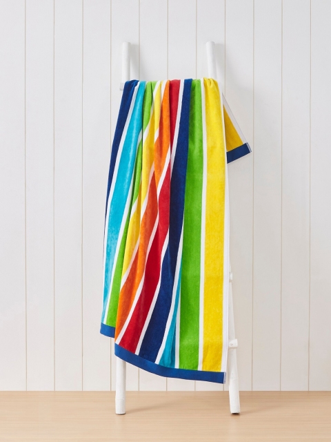 

Trident Multi-Coloured Striped Pure Cotton 500 GSM Antimicrobial Bath Towel