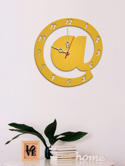 

WALLMANTRA Yellow Contemporary Wall Clock