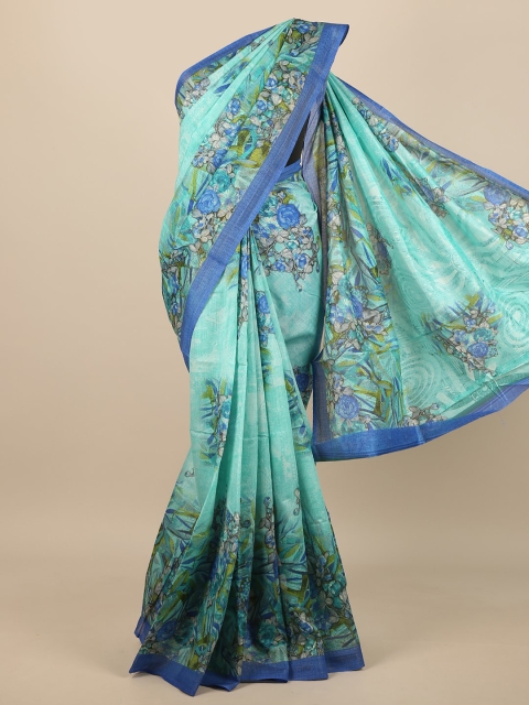 

Pothys Blue & Green Floral Saree