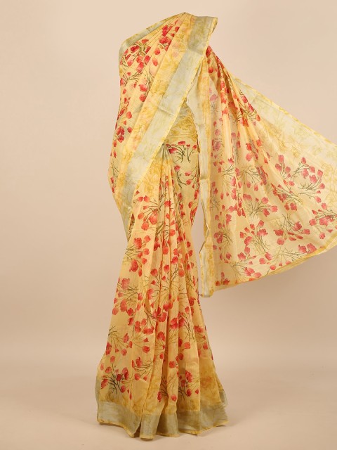 

Pothys Yellow & Red Floral Saree