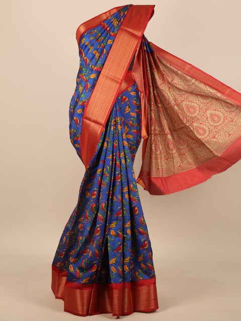 

Pothys Blue & Red Ethnic Motifs Saree