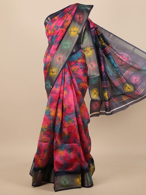 

Pothys Pink & Black Printed Saree