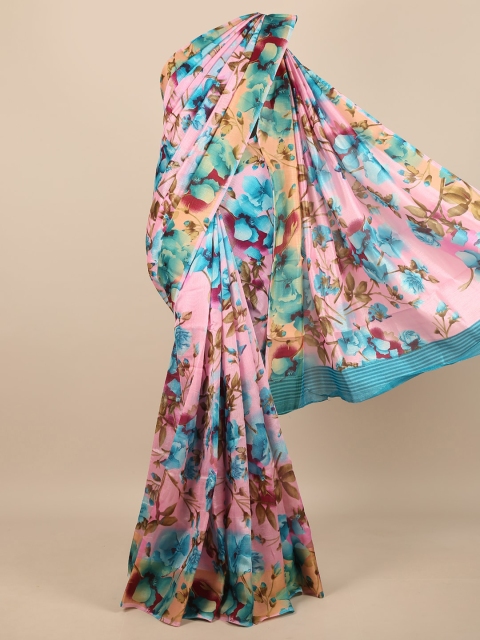 

Pothys Pink & Blue Floral Saree