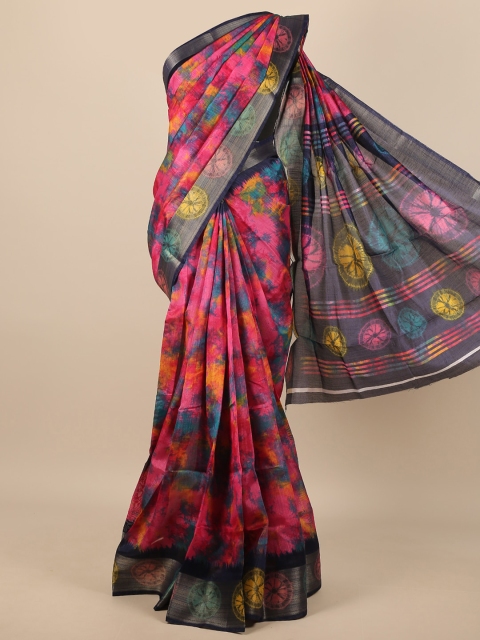 

Pothys Pink & Blue Printed Saree