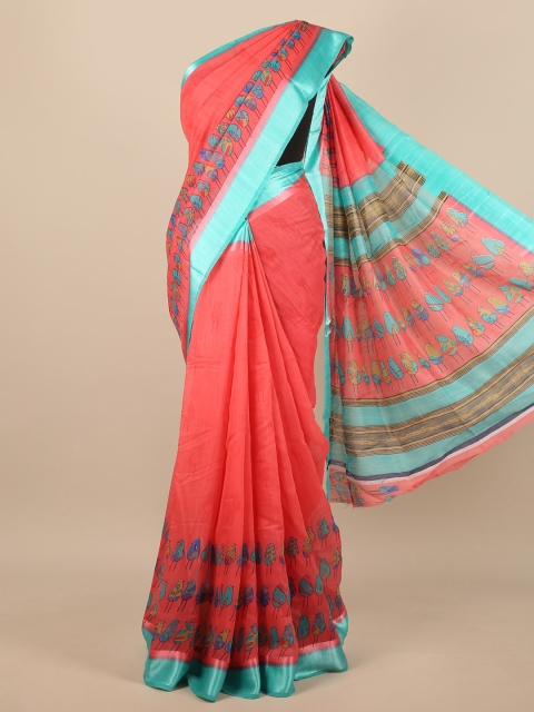 

Pothys Coral Ethnic Motifs Jute Silk Saree