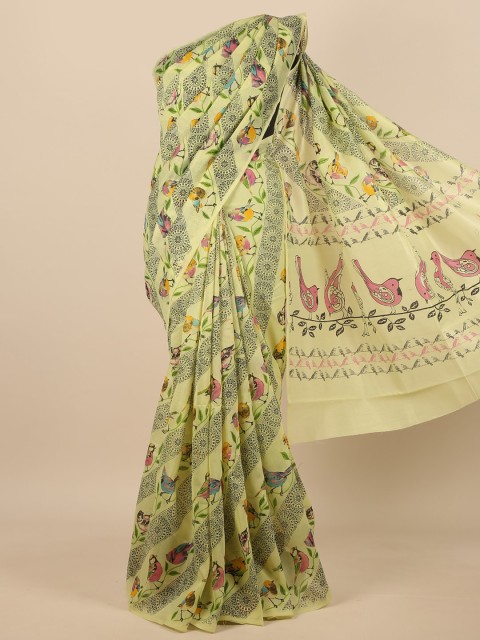 

Pothys Green & Black Printed Saree