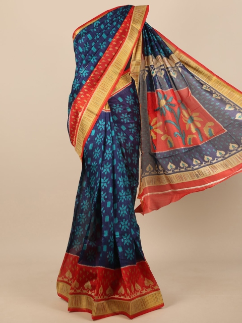 

Pothys Blue & Red Printed Saree