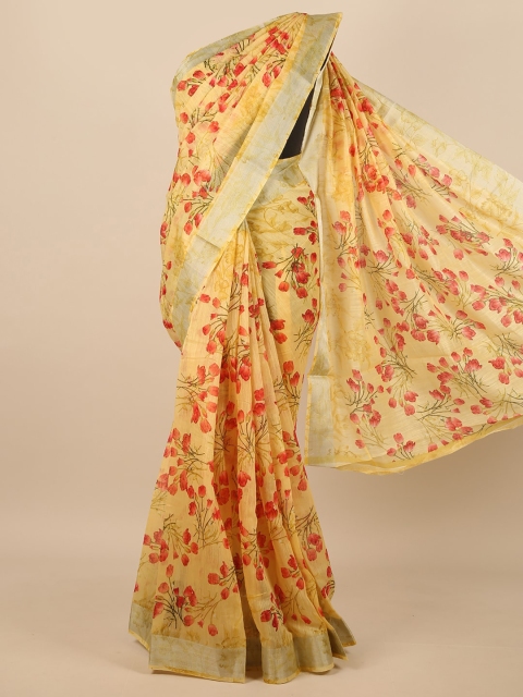 

Pothys Yellow & Red Floral Saree