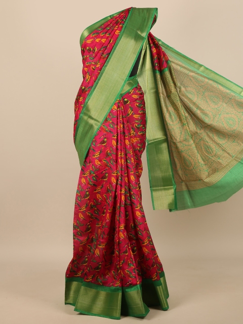 

Pothys Pink & Green Printed Saree