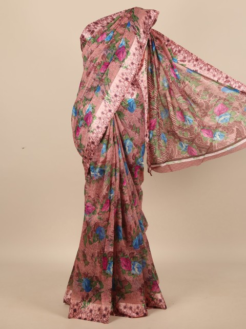 

Pothys Mauve & Blue Floral Jute Silk Saree