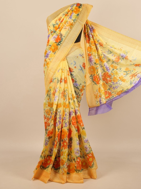 

Pothys Yellow Floral Saree