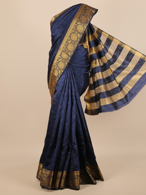 

Pothys Blue Floral Jute Silk Saree