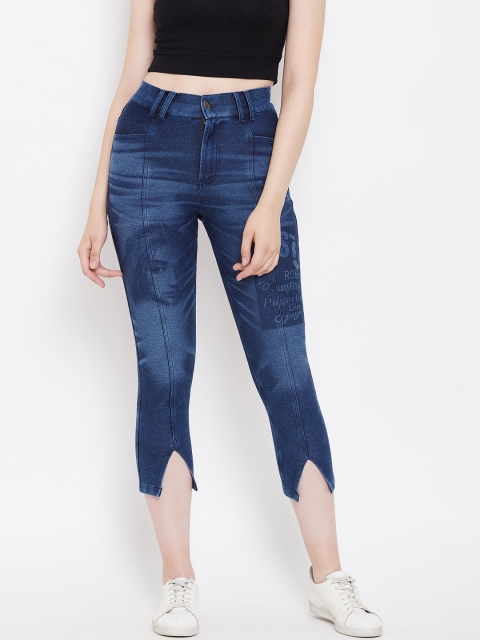 

armure Women Blue Solid Denim Capris
