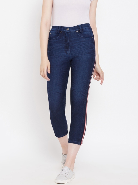 

armure Women Navy Blue Solid Denim Capris
