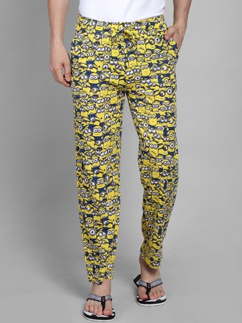 

Free Authority Men Yellow & Navy Blue Minions Printed Track Pants