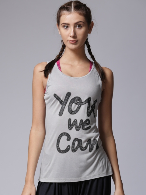 

YWC Women Grey Printed Tank Top