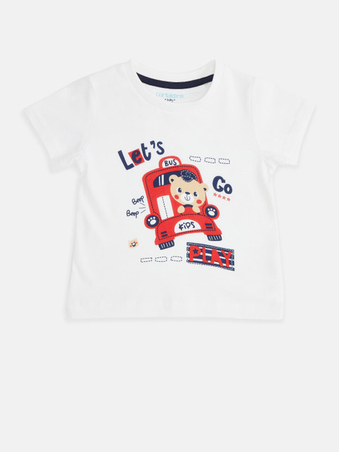 

Pantaloons Baby Boys White Printed Applique T-shirt