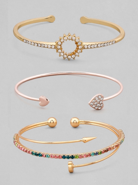 

TOKYO TALKIES X rubans FASHION ACCESSORIES Set of 3 Gold-Toned & Rose Gold Cuff Bracelets