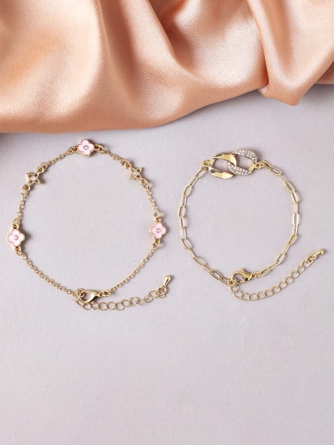 

TOKYO TALKIES X rubans FASHION ACCESSORIES Set of 2 Gold-Toned Link Bracelets