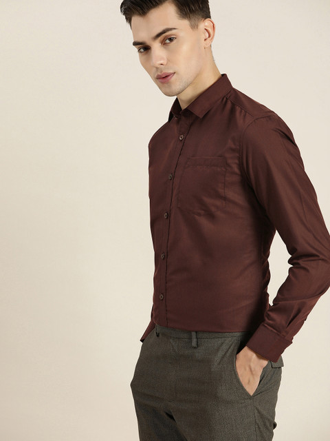 

INVICTUS Men Brown Slim Fit Opaque Formal Shirt