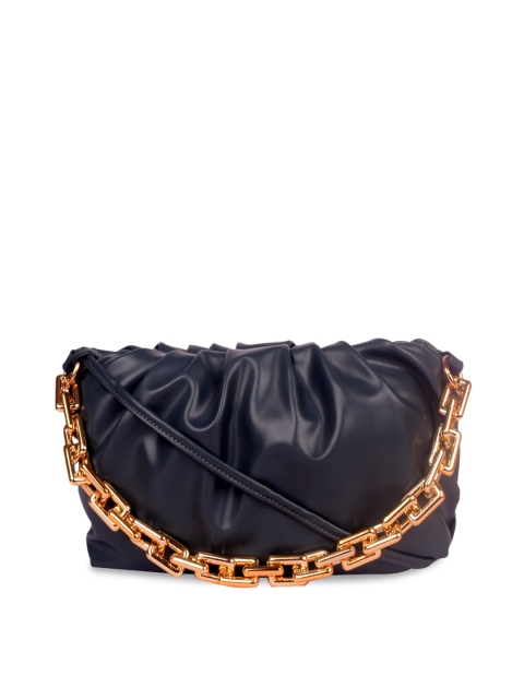 

Bagkok Blue PU Structured Ruched Shoulder Bag