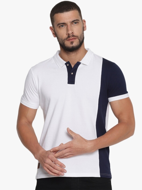 

Steenbok Men Blue Polo Collar Pockets Slim Fit T-shirt