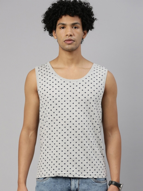 

Kryptic Men Grey Melange Printed Vest