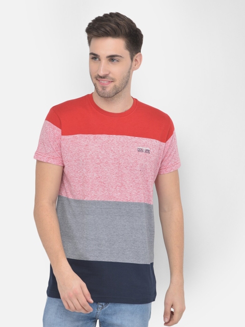 

COBB Men Multicoloured Striped Pockets T-shirt, Multi