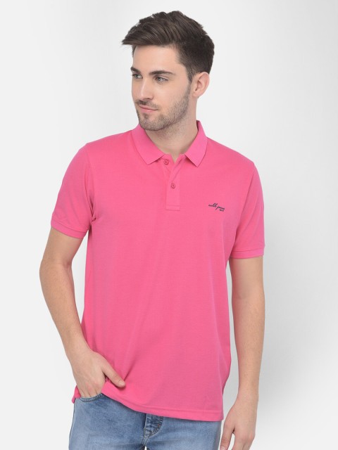

COBB Men Pink Polo Collar T-shirt