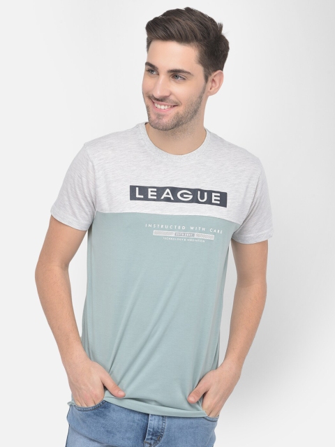 

COBB Men Grey Typography Printed Raw Edge T-shirt