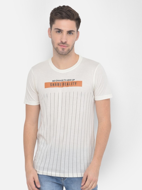 

COBB Men Grey Striped V-Neck Pockets T-shirt
