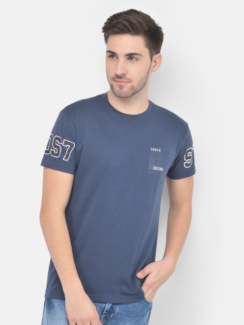 

COBB Men Navy Blue Varsity Applique T-shirt