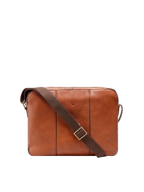 

Hidesign Men Tan & Brown Textured Messenger Bag