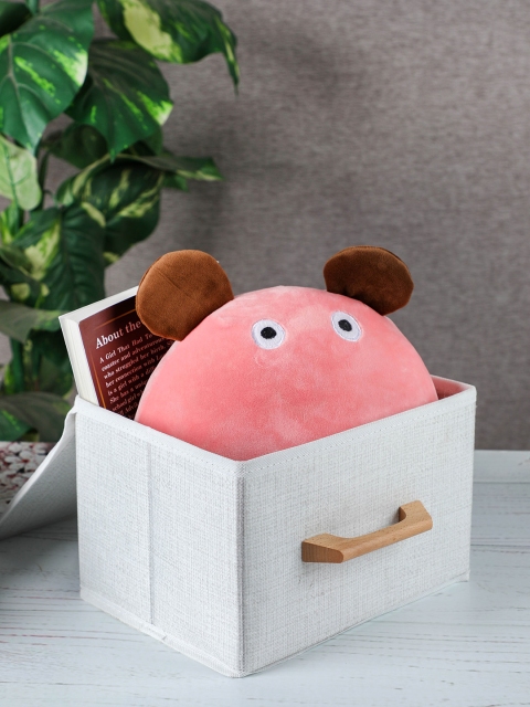 

YOYOSO Grey & Brown Solid Small Storage Box With Lid