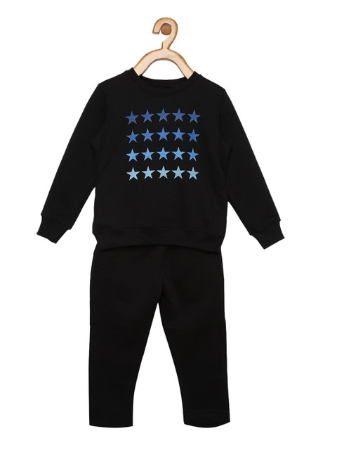 

Sweet Dreams Girls Black & Blue Printed Tracksuits